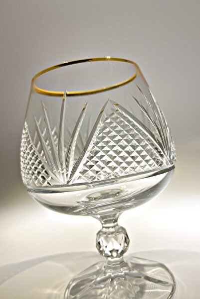 Bohemia Collection Sterna Altın 6'lı Kahve Yanı Su Bardağı / Konyak Kadehi Seti 250cc Katrina Model