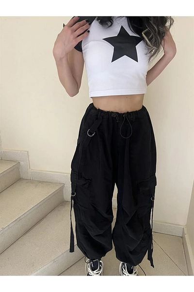 Gofeel Black Extra Baggy Wide Leg Trousers