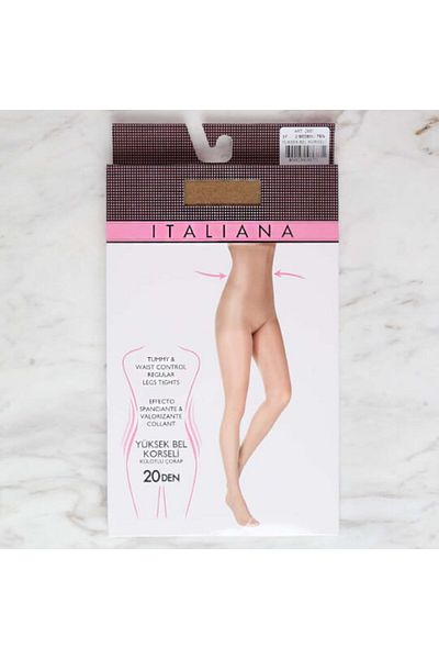 İTALİANA 2661 High Waist Corset Panty Stockings, Black Size 500/3