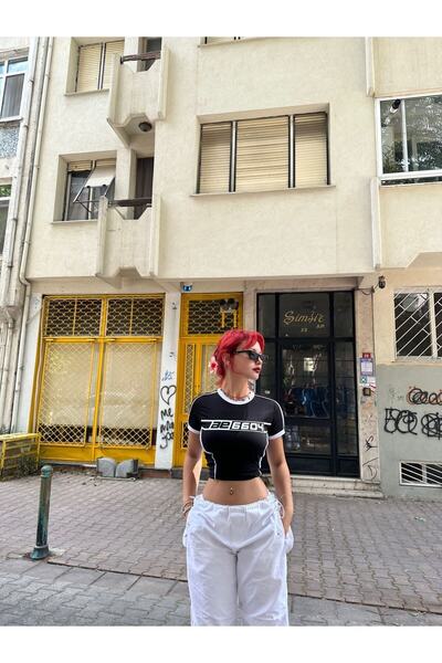 DENİKK Crop Top alb Y2k