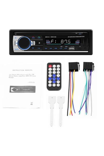 AGUILAS P.125 Çift Usb Girişli Bluetooth Oto Teyp Araba Teybi Radyo Usb Sd Au...