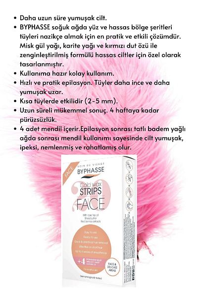 BYPHASSE Waxing Strip for Sensitive Skin Face & Special Areas 20 pieces