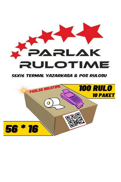 PARLAK RULOTIME 100 Pieces 56*16 Thermal Cash Register Pos Roll