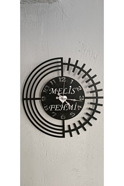 NED MDF LAZER DEKARASYON Isime Özel Duvar Saati Ahşap Mdf Lazer Kesim 3mm (SO...