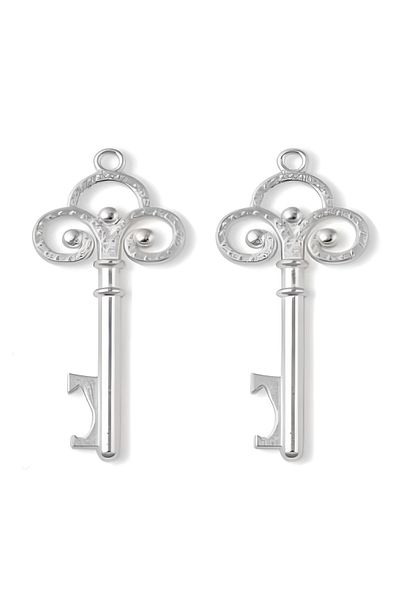 Sensoria Love Key 2-Pece Διακοσμητικό Ανοιχτήρι Κόλα Ανοιχτήρι Σόδας και Μπουκαλιών Ασημί