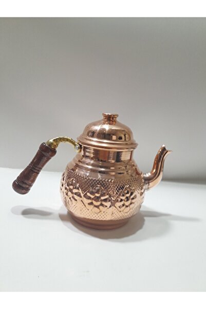 abnturk BAKIR ÇAYDANLIK AHŞAP SAPLI 1 LT UZUNLUK 15 CM