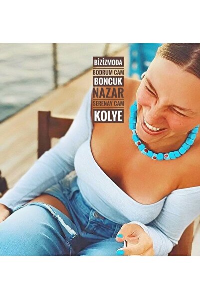 bizizmoda الطابق السفلي الزجاج حبة Serenay الزجاج قلادة عين الشر حبة قلادة