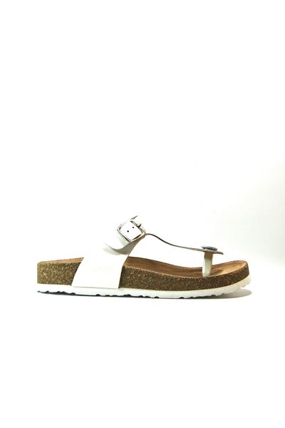 Onlo Ayakkabı Pafi 100 Flip Flops ortopedici alb din piele naturala pentru fete