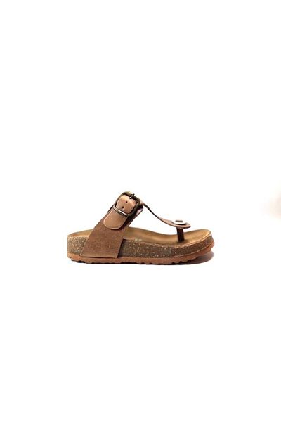 Onlo Ayakkabı Παιδικές παντόφλες Pafi 100 Genuine Leather Sand Ορθοπεδικές Σαγιονάρες