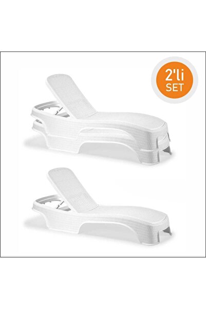 Şenyayla Plastik Brezza Royal Rattan Bahçe Havuz Şezlong Beyaz 2 Adet