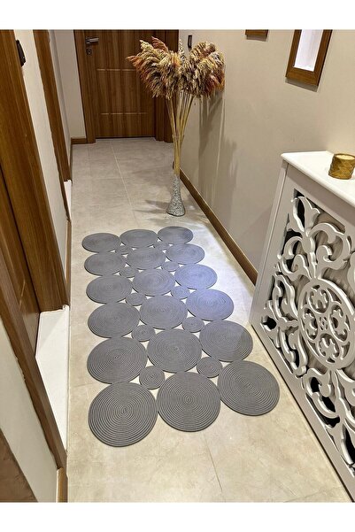 REYGON TEKSTİL HASIR JÜT DEKORATİF EL ÖRGÜSÜ KİLİM SALON HALISI ODA HALISI MU...