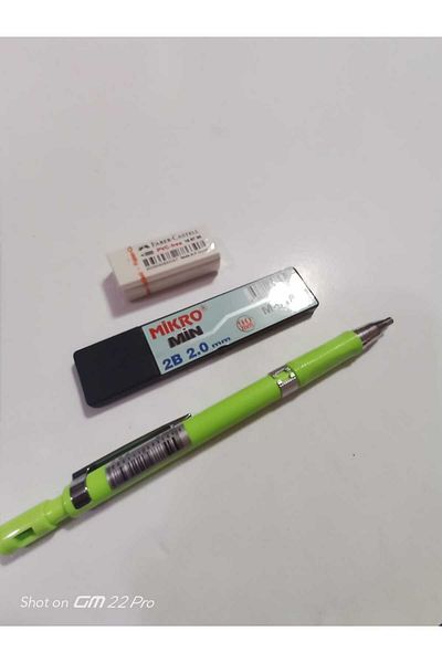 Mikro 2 MM THICK NIB PEN AND ERASER (3 PIECES)