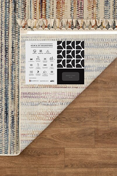 Kaşmir Halı 7/24 Kilim Ve Jüt Meşe Salon Mutfak Halısı Yolluk Kilim