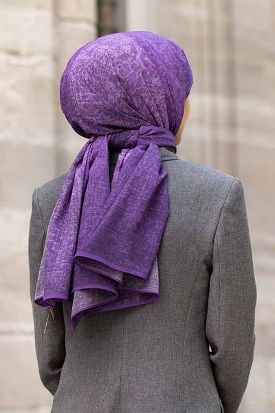 Vissona Γυναικείο σάλι πολυτελείας Medina Silk Lilac-2