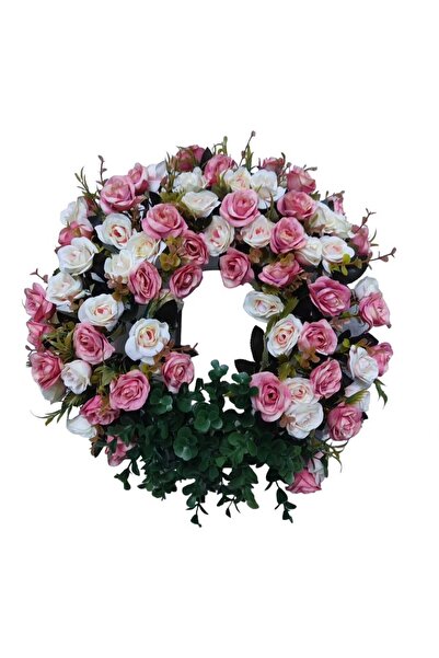 Cennet Home Yabangülü kapı süsü lüks işleme kapı çelengi okaliptüs detaylı