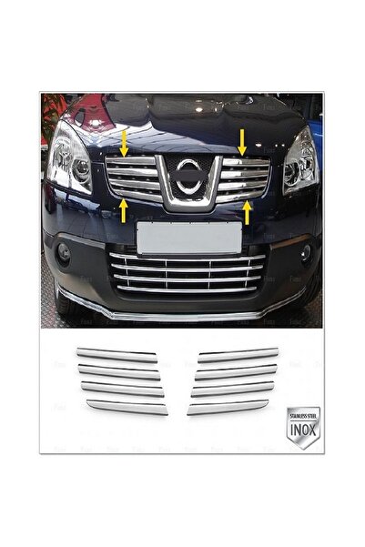 Leonacs Fams Otomotiv Nissan Qashqai Krom Ön Panjur 8 Parça 2007-2010 Paslanm...