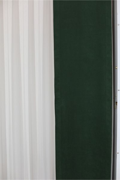 MEVVA HOME Plain Stitching (No Pleat) Velvet Background Single Wing Curtain Khaki Green