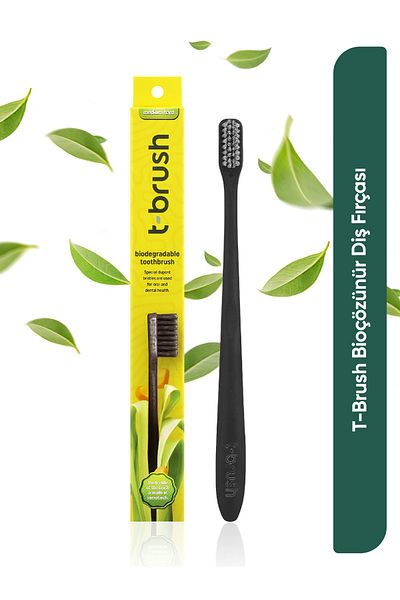TBRUSH Bio-soluble Vegan Toothbrush – Black Color – Medium Hard