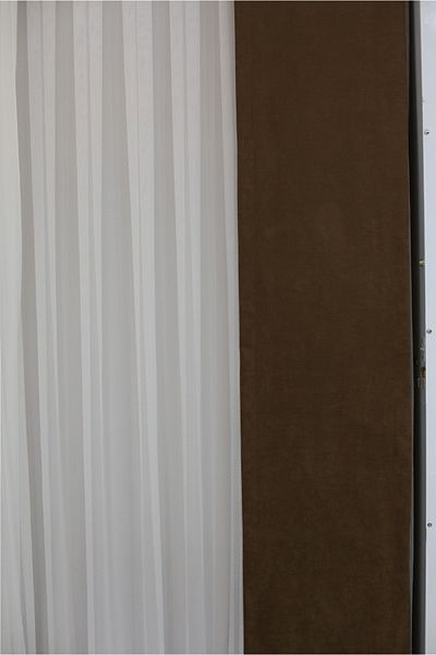 MEVVA HOME Plain Stitching (No Pleat) Velvet Background Single Wing Curtain Brown