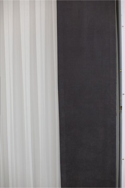 MEVVA HOME Plain Stitching (No Pleat) Velvet Background Single Wing Curtain Dark Gray