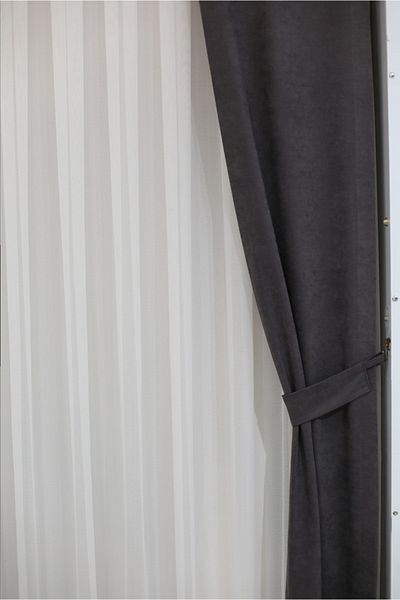 MEVVA HOME Plain Stitching (No Pleat) Velvet Background Single Wing Curtain Dark Gray