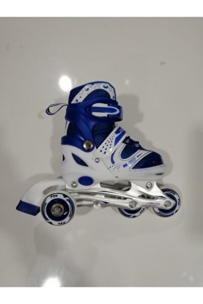 Can Spor Can Beginner Skating Double/Single Row Adjustable S(31-34) Silicone Wheel Blue