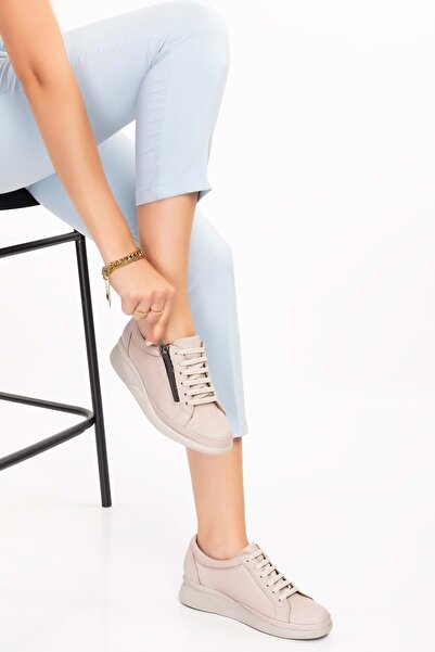 Gondol Hakiki Deri Anatomik Taban Fermuarlı Rahat Günlük Ayakkabı Ndr.6500