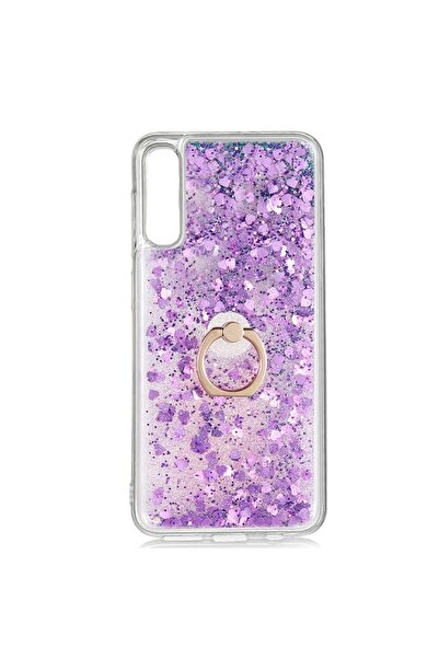 Gpack Samsung Galaxy A50 Kılıf Milce Sulu Yüzüklü Silikon Arka Kapak Mor