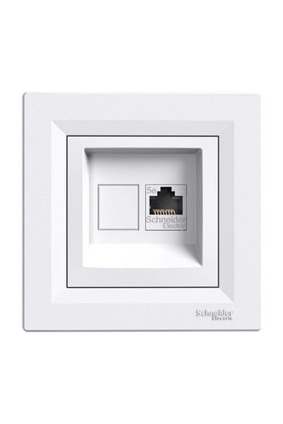 Schneider Electric Asfora 1*rj11-4 مقبس هاتف اتصال أبيض بدون إطار