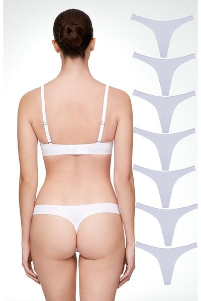 yokyokcollection Thong Laser Cut Women's Panties No Trace 7 Pieces