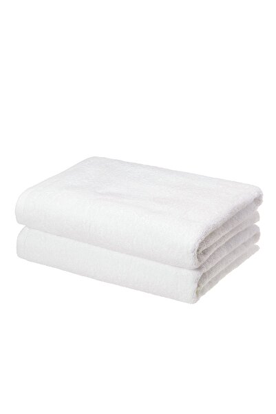 Evlen Home Collection 100% Cotton Single Economical Bath and Beach Towel 70x140cm Hotel Towel White Santa