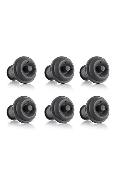 Vacu Vin 6 Pieces Gray Vacuum Wine Stopper