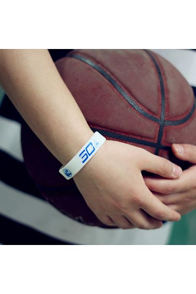 PurpleJam Portrait Stephen Curry Golden State Warriors White Basketball Nba Bracelet