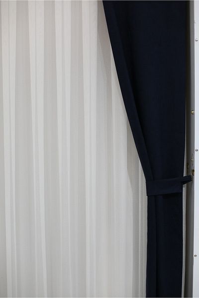 MEVVA HOME Plain Stitching (No Pleat) Velvet Background Single Wing Curtain Dark Navy Blue