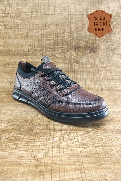 Endurstep Ортопедични ежедневни мъжки обувки от естествена кожа, кафяви, Cas0005