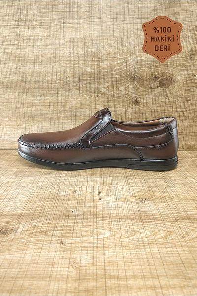 Endurstep Ортопедични мъжки обувки без връзки от естествена кожа, цвят кафе, Cas0003