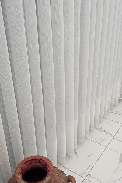 evihtiyaclarim by IOC Tulle Curtain Simple Plain New Season Skirt Detailed High Quality Non-Iron 1x2 Sparsely Pleated Tulle Curtain