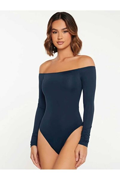 Zagrep Жіночий темно-синій без бретелей шовковий джерсовий боді, не просвічується