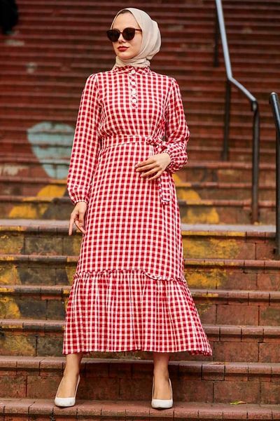 Neva Style - Rochie Hijab Rosie in carouri 33940k