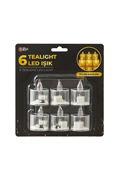 Bood Dekoratif Altılı Kristal Led Tealight Mum