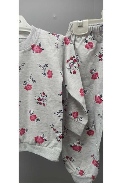 tinitins Gray Patterned Girl's Suit