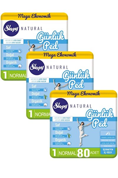 Sleepy Natural Günlük Ped Normal 80'li x 3 paket 240 Ped