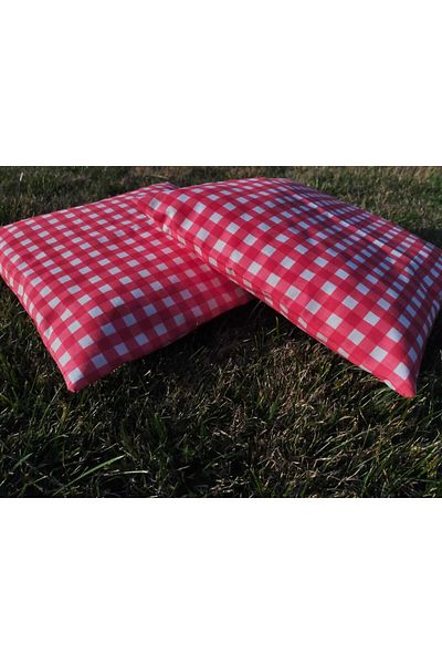 Angels' Collection Red Gingham Cushion Single - With Liquid Repellent Feature - 40*40 2-Piece