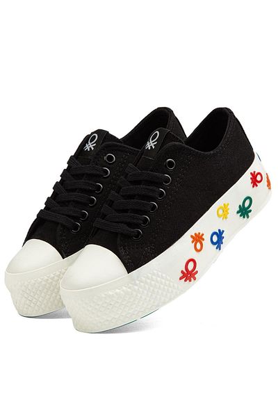 Benetton ®| BN-30940 - Black White - Women's Sports Shoes