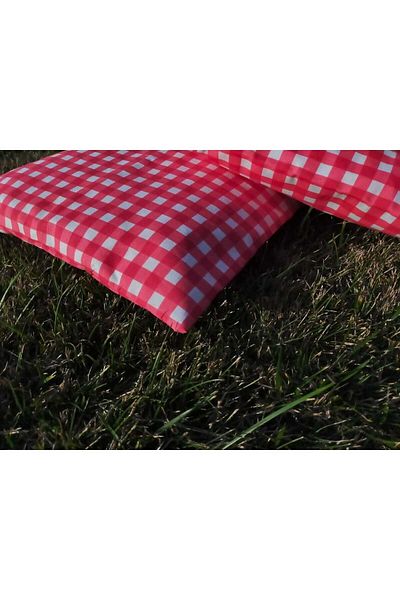 Angels' Collection Red Gingham Cushion Single - With Liquid Repellent Feature - 40*40 Pack of 4