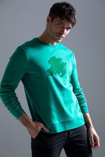 DeFacto Μοντέρνα φούτερ Premium Fit Crew Neck