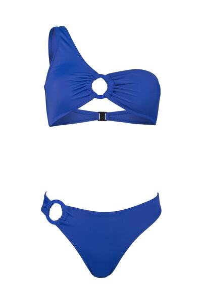 Transacoustic Set de bikini cu un singur umăr cu inel cu design asimetric Saks