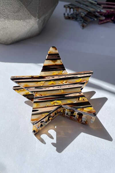 SUBU TASARIM Імпортна кістка-затискач з фігуркою зірки, кавового кольору - SB...