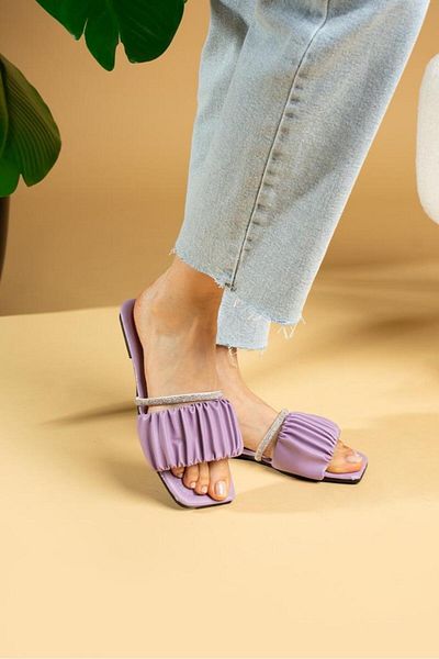AGACE PLEATED STONE SLIPPERS