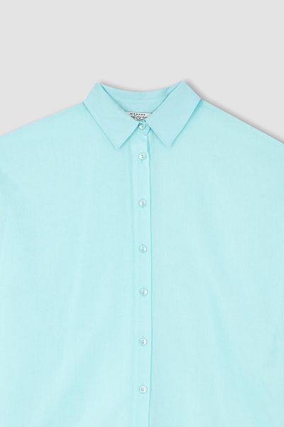 DeFacto Oversize Fit Voile Long Sleeve 100% Cotton Shirt